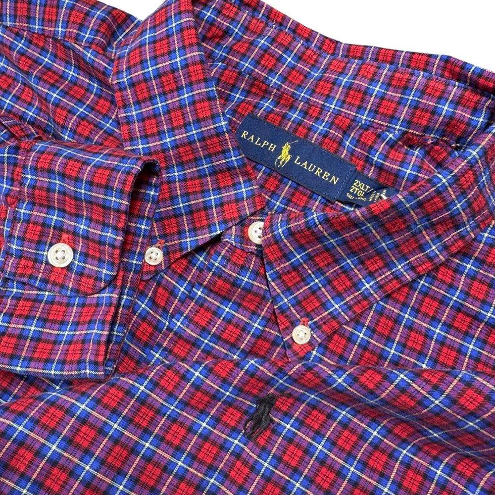 Ralph Lauren Men’s 2XLT Plaid Cotton‎ Classic Fit Long Sleeve Button-Down Shirt